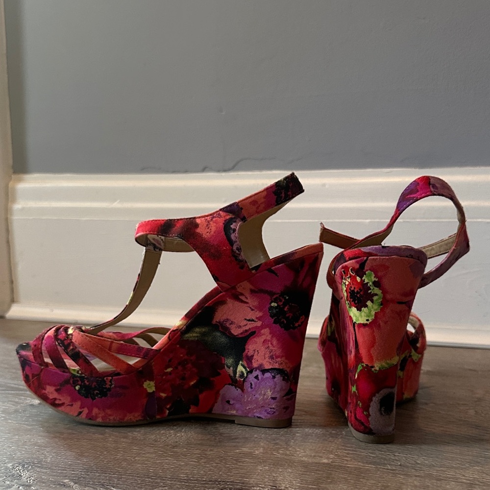 Call It Spring Floral Wedges